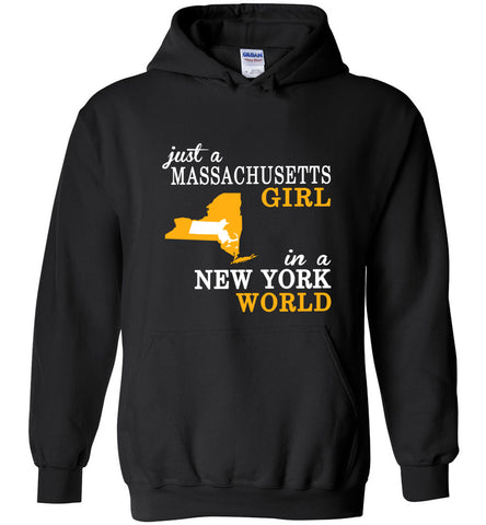Just A Massachusetts Girl In A New York World - Hoodie