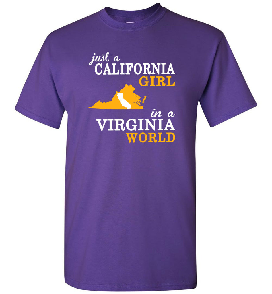 Womens Just a Louisiana Girl, Living in a California World V-Neck T-Shirt