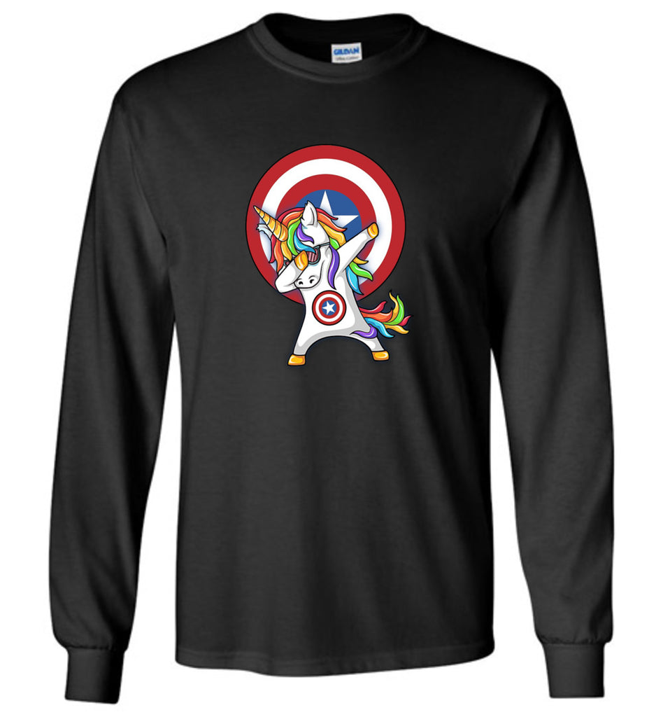 Unicorn Captain America Dabbing - Long Sleeve