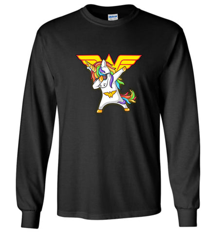 Unicorn Wonder Woman Dabbing - Long Sleeve