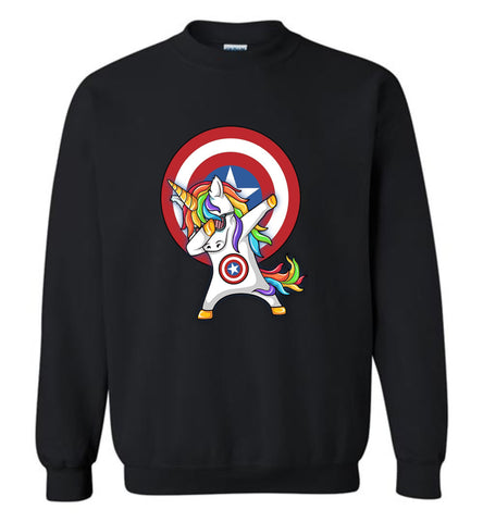 Unicorn Captain America Dabbing - Sweatshirt