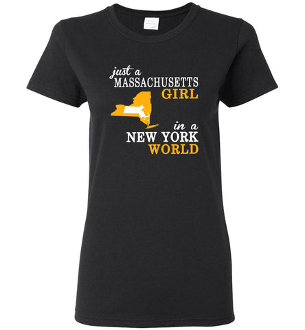 Just A Massachusetts Girl In A New York World - Women Tee