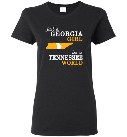 Just A Texas Girl In A Tennessee World - Women Tee