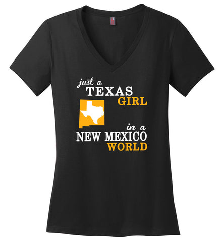 Just A Texas Girl In A New Mexico World - Ladies V-Neck