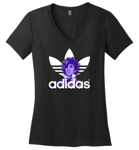 Prince Adidas Vintage Retro Music Gift for Fans - Ladies V-Neck