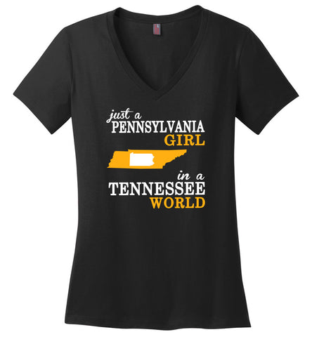 Just A Pennsylvania Girl In A Tennessee World - Ladies V-Neck