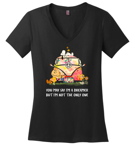 Imagine Snoopy I Am Not The Only One - Ladies V-Neck