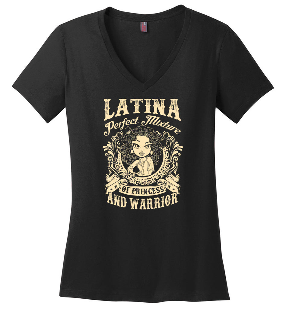 Latina Perfect Mixture Of Princess And Warrior - Ladies V-Neck
