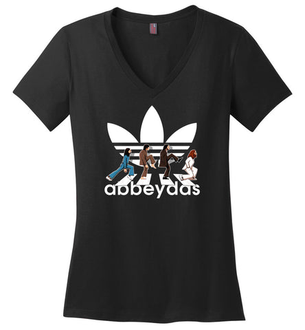 The Beatles Abbeydas Vintage Retro Music Gift for Fans Adidas - Ladies V-Neck