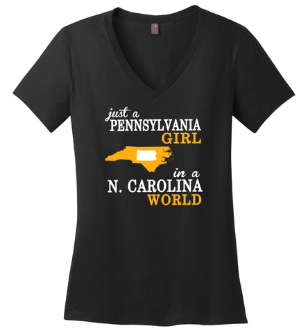 Just A Pennsylvania Girl In A N. Carolina World - Ladies V-Neck