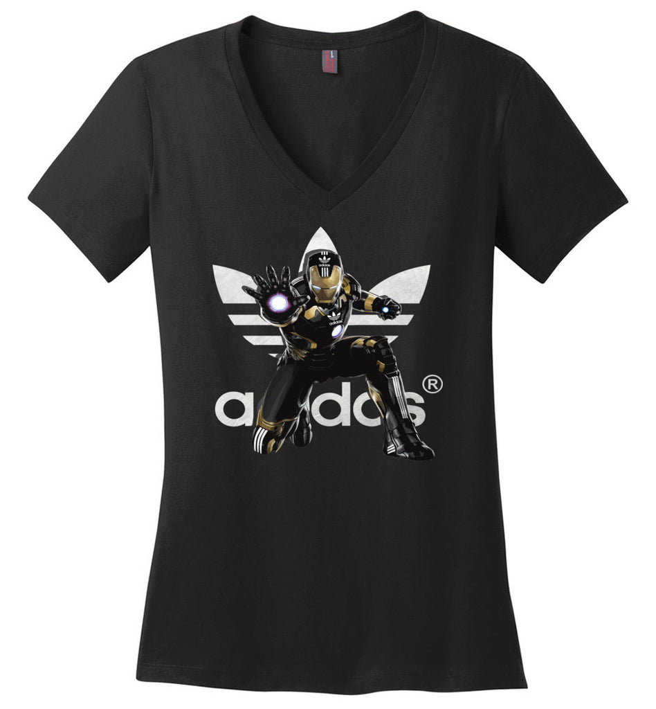 Characters Superheroes Ironman Adidas - Ladies V-Neck