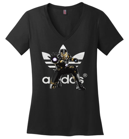 Characters Superheroes Ironman Adidas - Ladies V-Neck