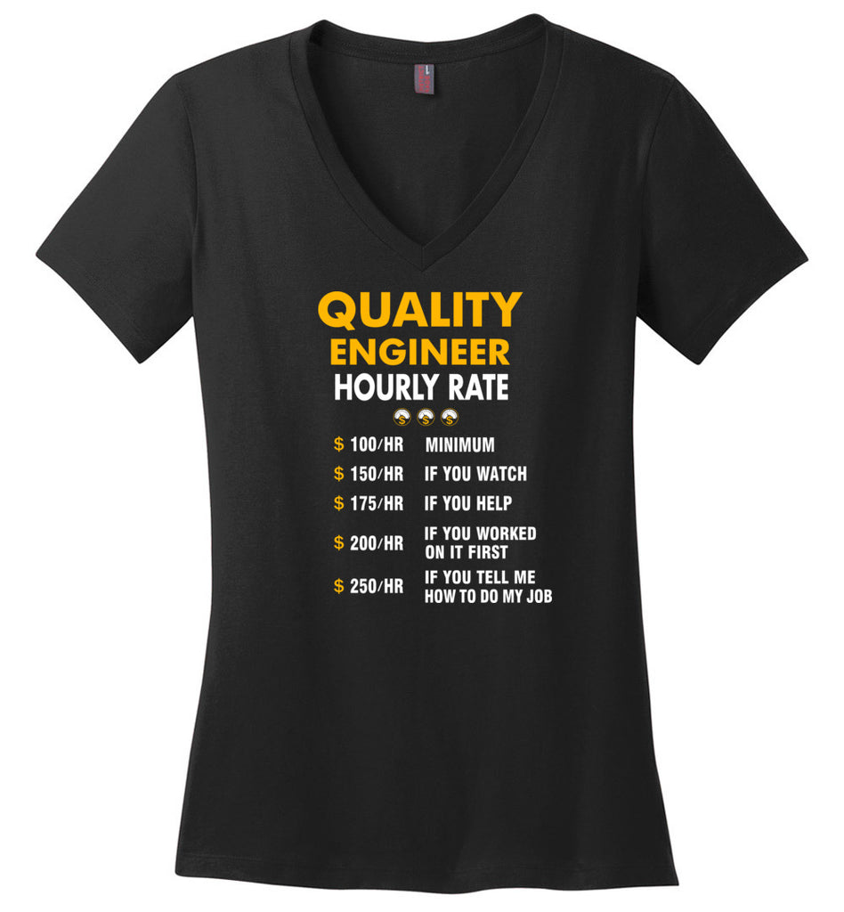 Funny Quality Engineer Hourly Rate Job If You Tell Me How To Do My Job AMZ - Ladies V-Neck