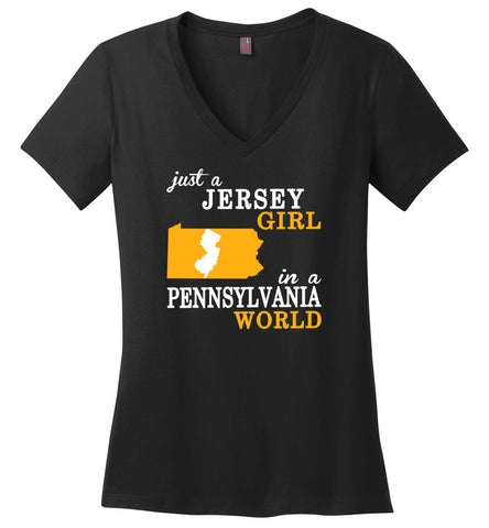 Just A Jersey Girl In A Pennsylvania World - Ladies V-Neck