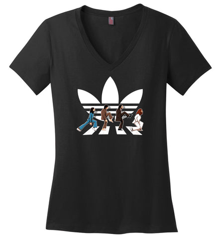 The Beatles Vintage Retro Music Gift for Fans Adidas - Ladies V-Neck
