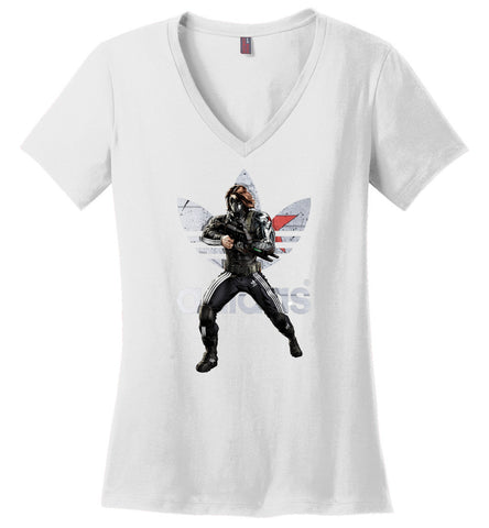 Characters Superheroes Winter Soldier Adidas - Ladies V-Neck