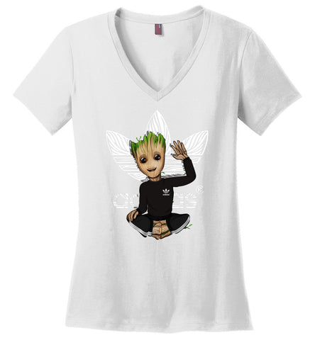 Characters Superheroes Groot Adidas Guardians of the galaxy - Ladies V-Neck