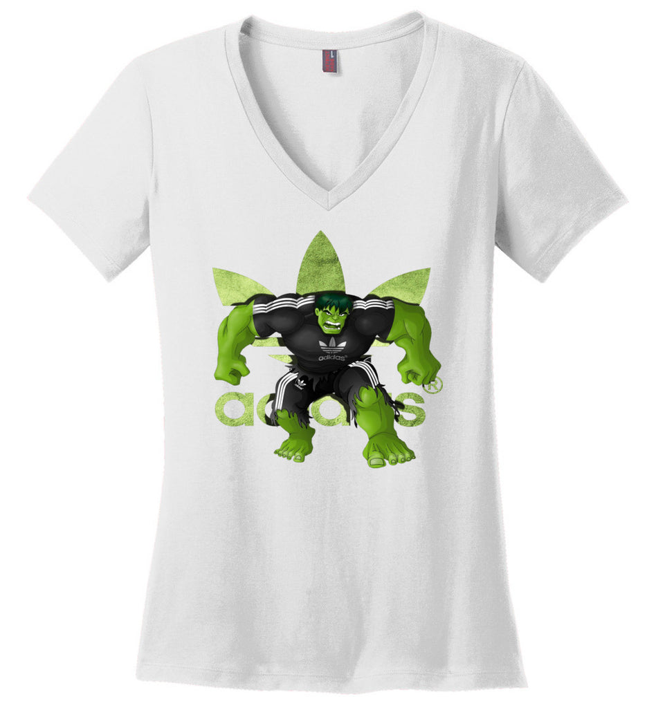 Characters Superheroes Hulk Adidas - Ladies V-Neck