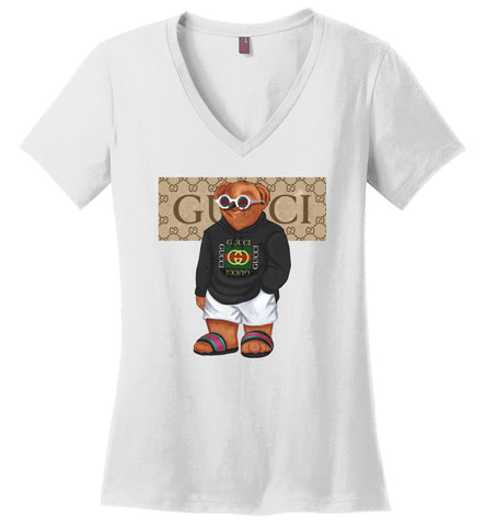 Bigger Bear Gucci1 - Ladies V-Neck