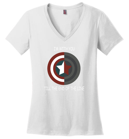 Captain American Im With You Till The End Of The Line - Ladies V-Neck