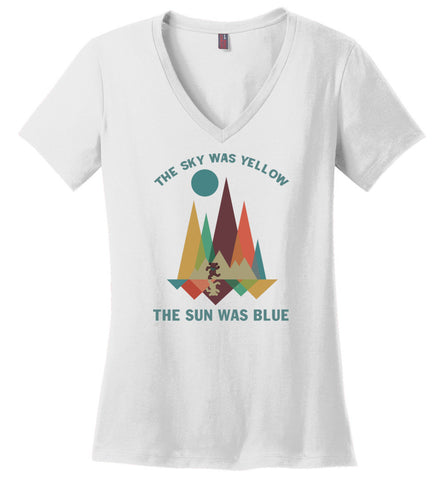 The Sky Was Yellow The Sun Was Blue - Ladies V-Neck