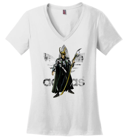 Characters Superheroes Loki Adidas - Ladies V-Neck