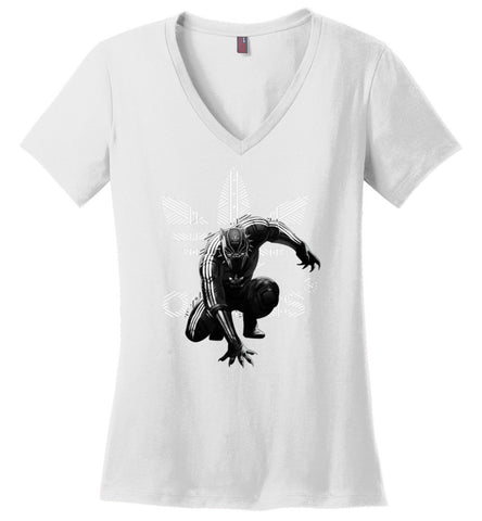Characters Superheroes Black Panther Adidas - Ladies V-Neck