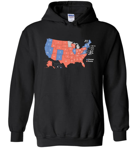 2016 Presidential Election Map Shirt Hoodie - Black / M