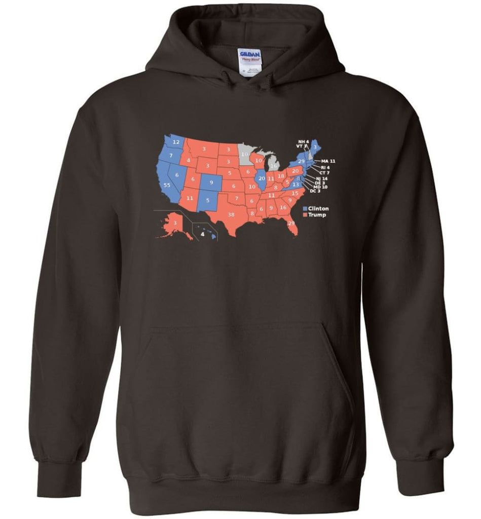 2016 Presidential Election Map Shirt Hoodie - Dark Chocolate / M