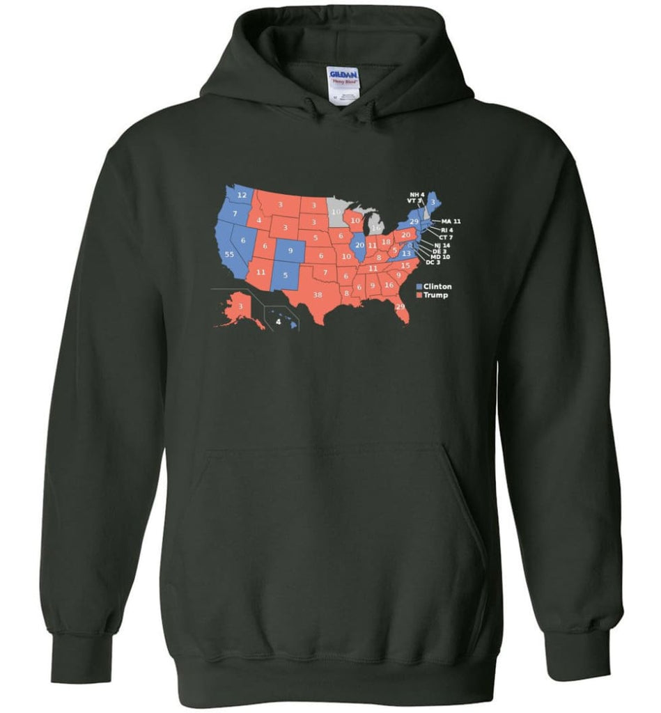 2016 Presidential Election Map Shirt Hoodie - Forest Green / M
