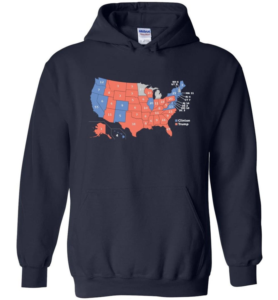 2016 Presidential Election Map Shirt Hoodie - Navy / M