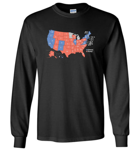 2016 Presidential Election Map Shirt - Long Sleeve T-Shirt - Black / M