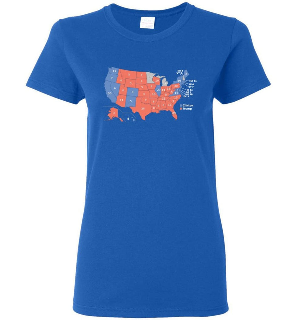 2016 Presidential Election Map Shirt Women Tee - Royal / M