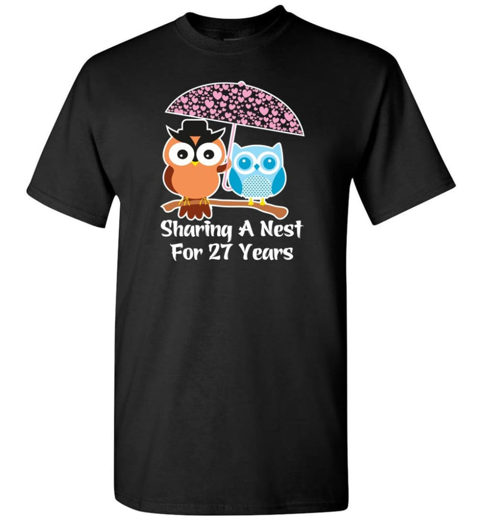 27 Years Wedding Anniversary Gifts Valentine’s Day T-shirt - Black / S
