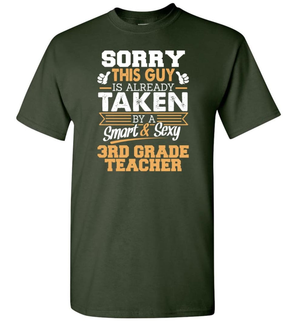 3rd Grade Teacher Shirt Cool Gift for Boyfriend Husband or Lover - Short Sleeve T-Shirt - Forest Green / S