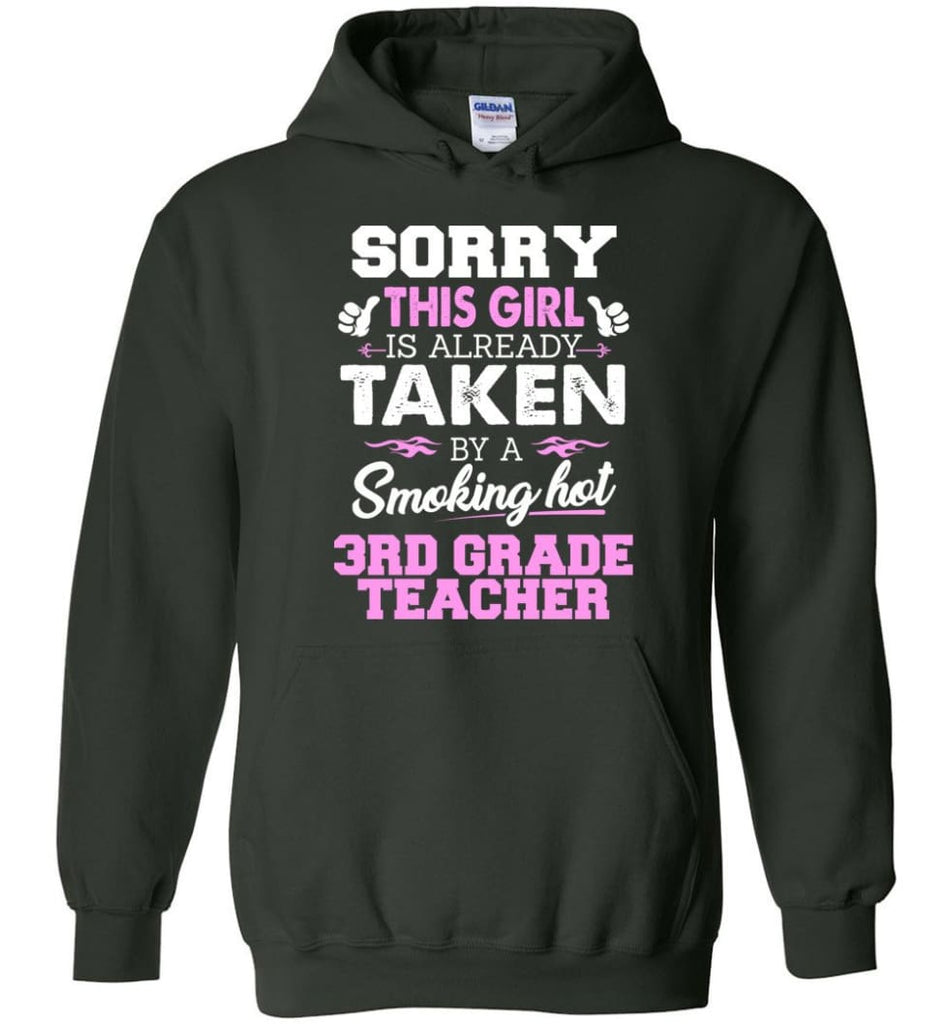 3rd Grade Teacher Shirt Cool Gift for Girlfriend Wife or Lover - Hoodie - Forest Green / M