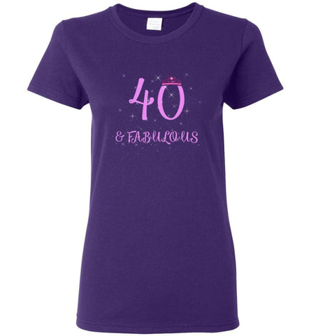 40th Birthday Gift 40 And Still Sexy and Fabulous Women Tee - Purple / M