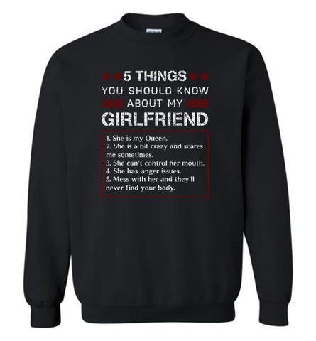 5 Things You Should Know About My Girlfriends - Sweatshirt - Black / M - Sweatshirt