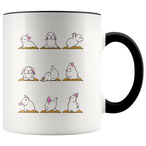 Funny Rabbit Yoga Gift For Yoga Lovers or Yogist Or Rabbit Lovers Premium Accent Mug