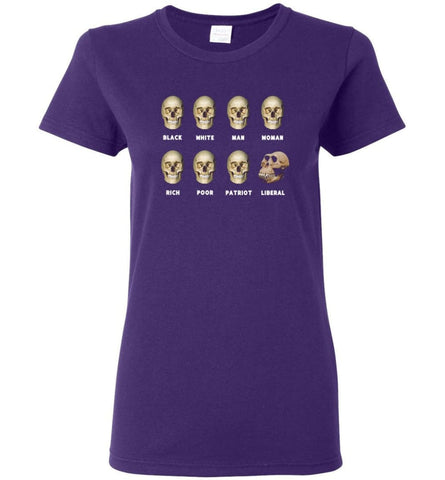 8 Skulls of Modern America Funny Shirt Women Tee - Purple / M