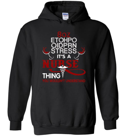 8oz Etohpo qidprn Stress It’s A Nurse Thing Funny Nurse Christmas Sweater - Hoodie - Black / M