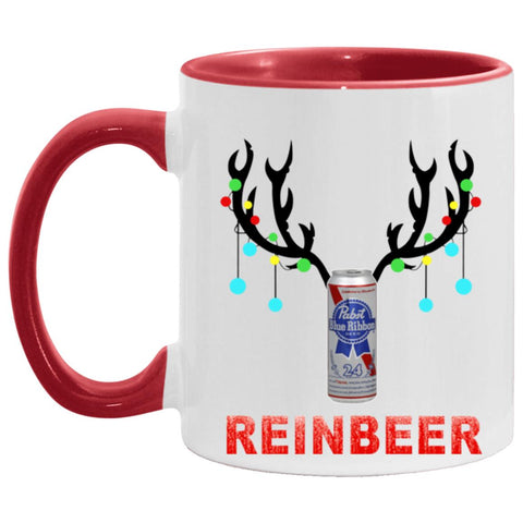 Christmas Reinbeer Pabst Blue Ribbon Fan 3 AM11OZ Accent Mug