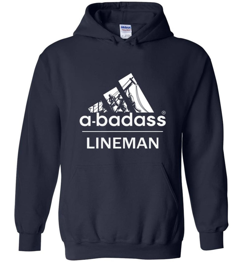 A Badass Lineman Shirts My Daddy Is A Lineman Shirt - Hoodie - Navy / M