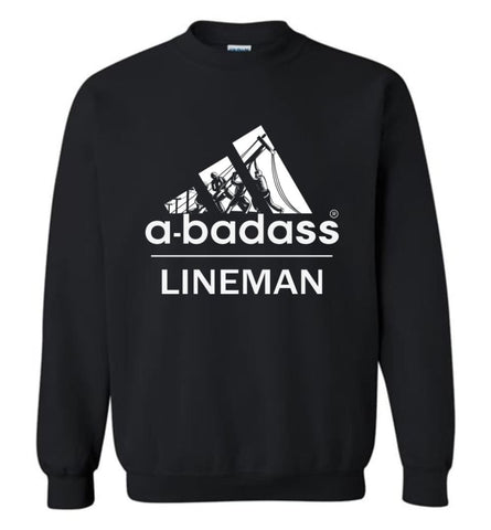 A Badass Lineman Shirts My Daddy Is A Lineman Shirt Sweatshirt - Black / M