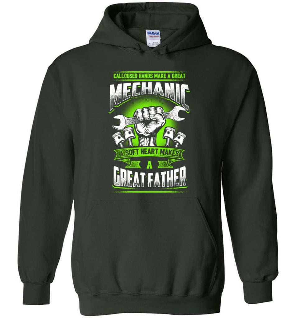 A Great Father Mechanic Mechanic Shirt For Father - Hoodie - Forest Green / M