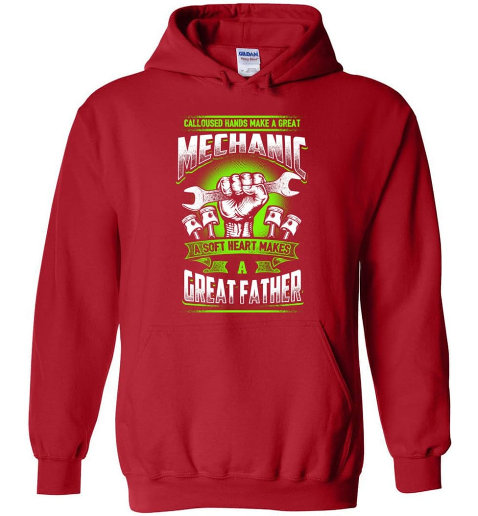 A Great Father Mechanic Mechanic Shirt For Father - Hoodie - Red / M