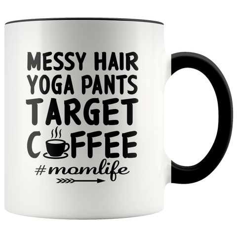 Gift for Yoga Mom Messy Hair Yoga Pants Target Coffee Premium Accent Mug