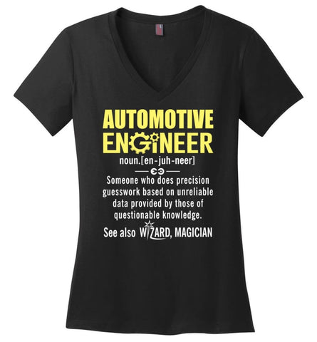 Aerospace Engineer Definition Ladies V-Neck - Black / M