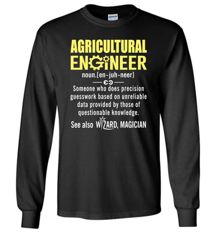 Agricultural Engineer Definition - Long Sleeve T-Shirt - Black / M