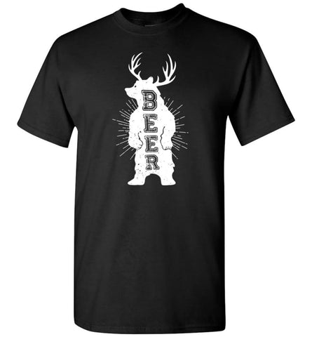 Alcohol Beer Papa Drinking Beer Bear Lover Grandpa T-Shirt - Black / S